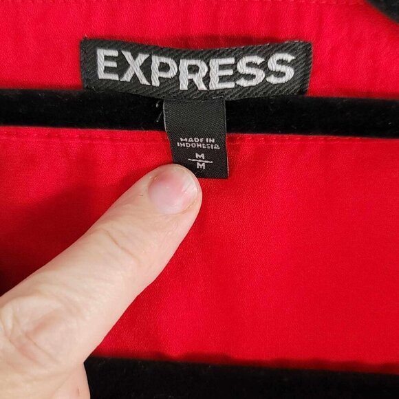 Express Red Vneck blouse. EUC - Picture 5 of 5